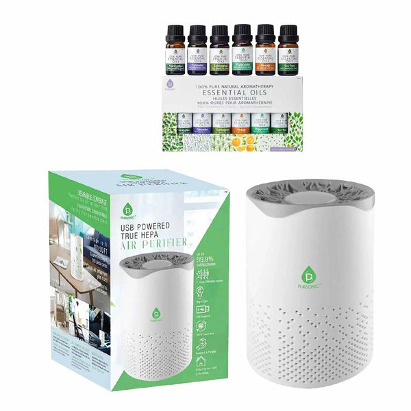 Pursonic Air Purifier with 6-Pack Premium Essential Oils Collection - Gifts for You 'n Me