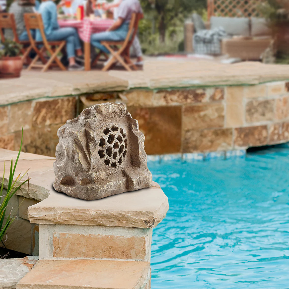 Solar Bluetooth Enabled Rock Speaker - Brown