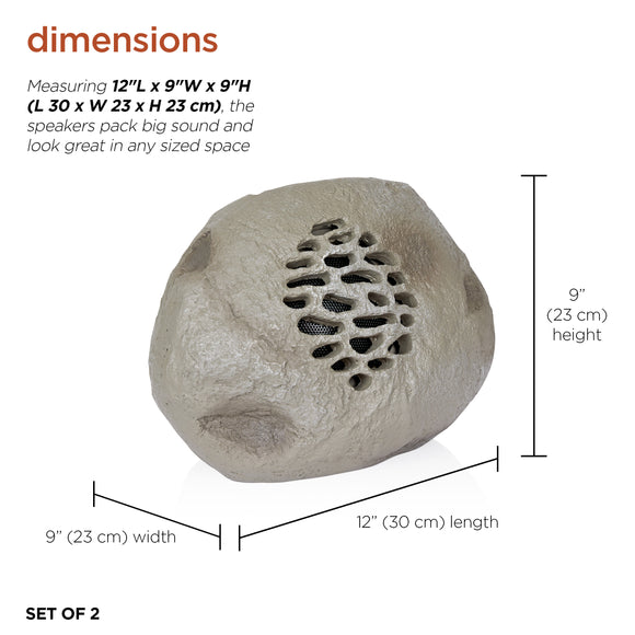 Solar Gray Bluetooth Enabled Rock Speaker