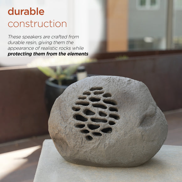 Solar Gray Bluetooth Enabled Rock Speaker