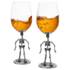 Stemmed Skeleton Wine Glass Set of 2 by The Wine Savant - 12oz Skeleton Glasses 10