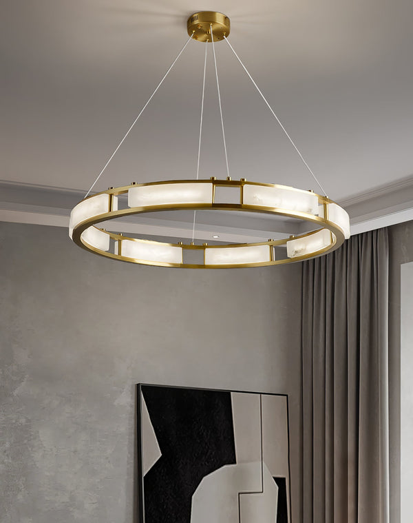 Round Qatar Alabaster Chandelier