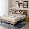 Full/Queen Size Upholstered Bed Frame with Storage Headboard-Queen Size
