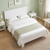 Queen Size Modern Bed Frame with Headboard-White