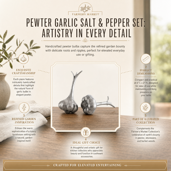Pewter Garlic Salt & Pepper Shaker Set