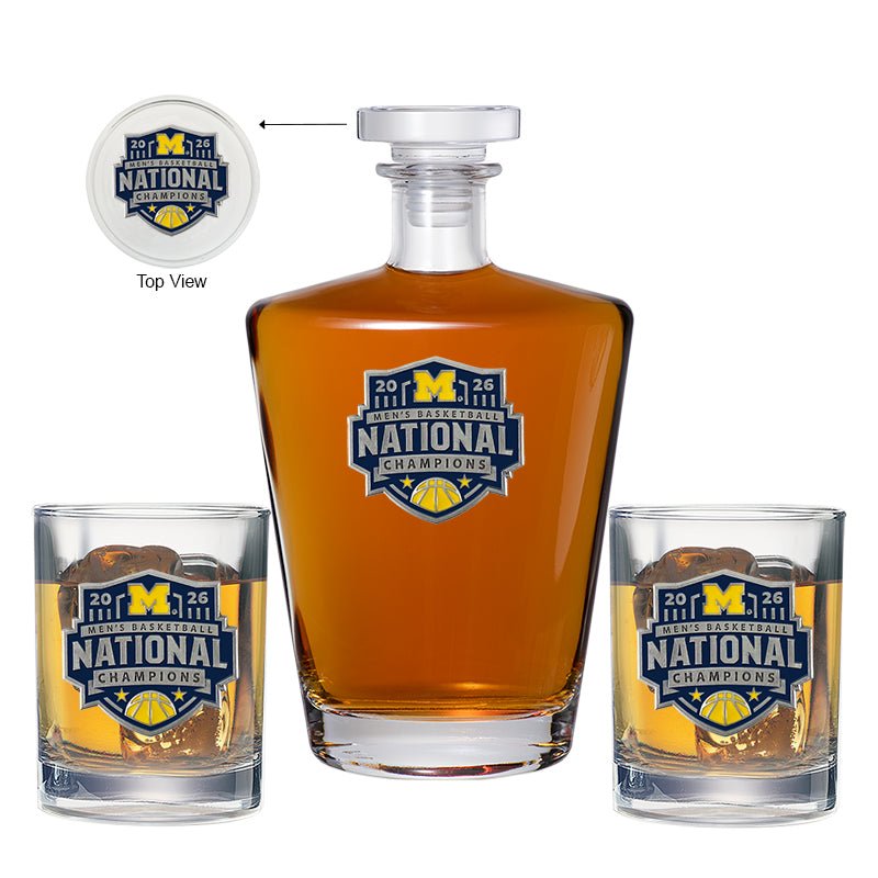 2026 Michigan Basketball Championship Royal Decanter with 2 Glasses