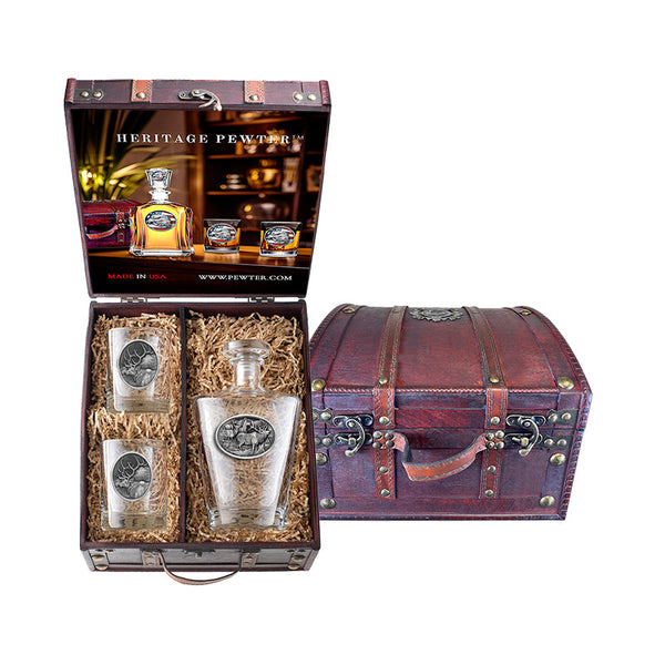 Elk Royal Decanter and 2 Glasses with Chest Box