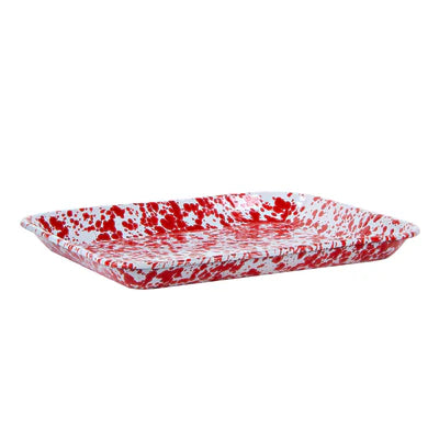 Red Swirl Quarter Sheet Trays - Set of 2