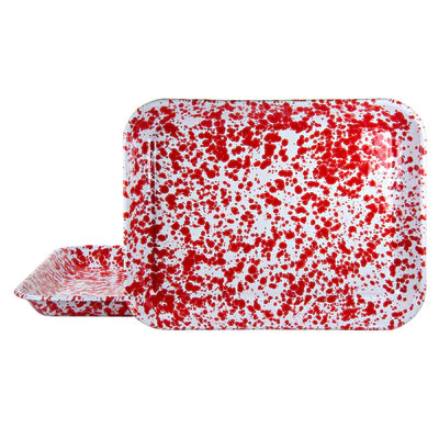 Red Swirl Quarter Sheet Trays - Set of 2