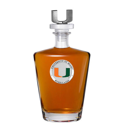 University of Miami Royal Decanter w/ 3D Top