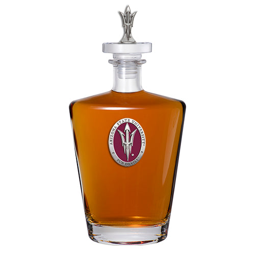 Arizona State University Pitch Fork Logo Royal Decanter with 3D Top