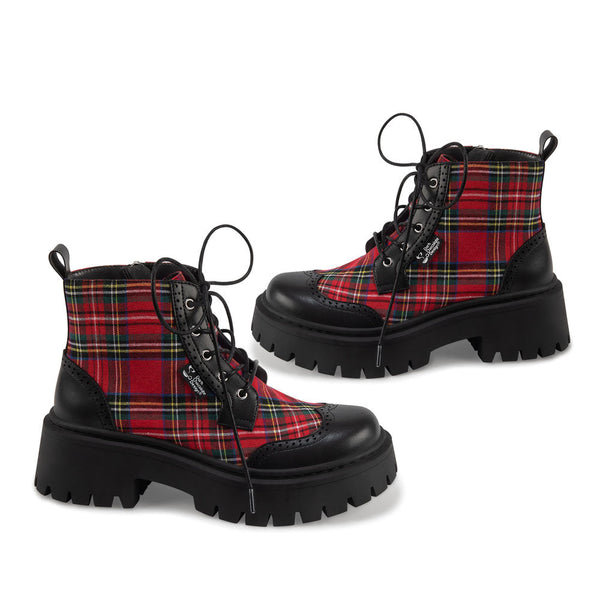 Red Tartan Women's  Boots