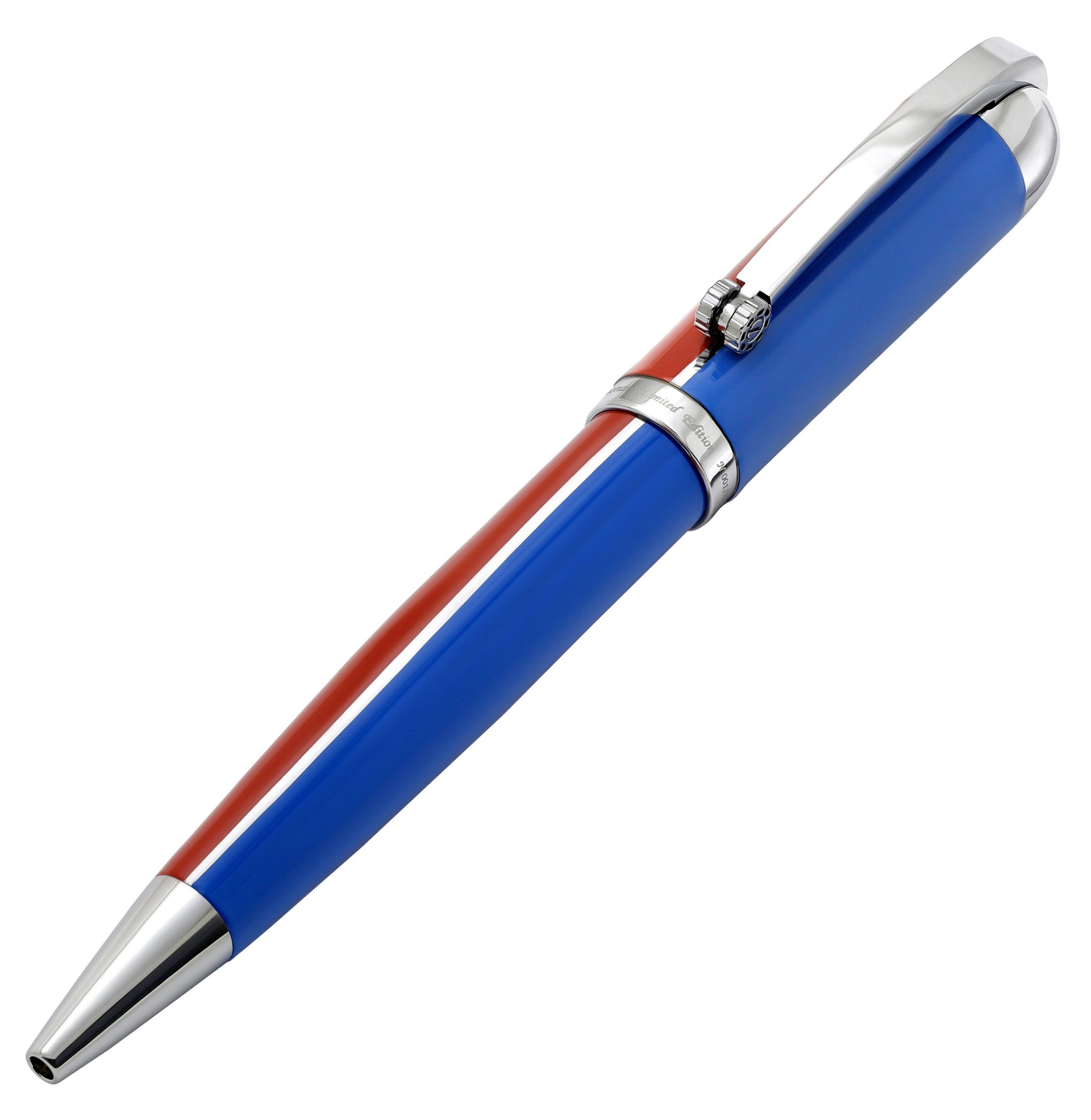 Visionary® Brass & Aluminum Enameled Ballpoint Pen - Red / Blue