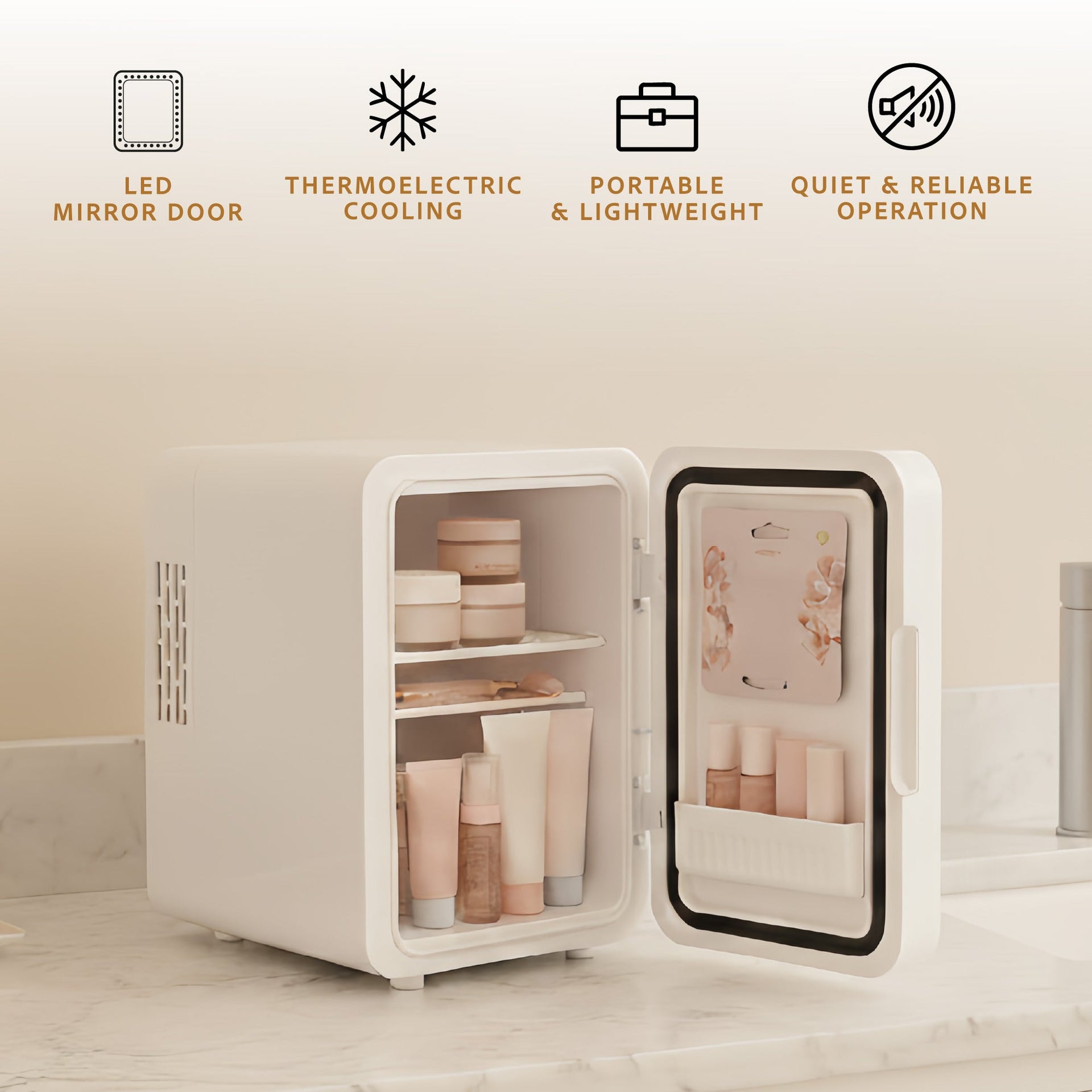 Mini Beauty Fridge, Anti-Aging Serum Set & Premium Natural Oils