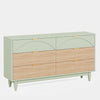 Retro Mid-Century Modern 6 Drawer Dresser Chest of Drawers in Mint Green