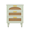 Retro Mid-Century Modern 3 Drawer Bedside Table Nightstand in Mint Green