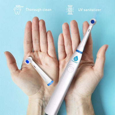 Family Dental Care Bundle: Pursonic RET200 Oscillating Electric Rechargeable Toothbrush, Eco-Friendly Cedarwood Toothbrushes (6 Pack), Portable UV Toothbrush Sanitizer