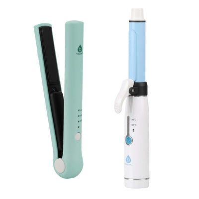 Pursonic USB Rechargeable Cordless Styling Duo – Hair Straightener & Curling Iron Bundle