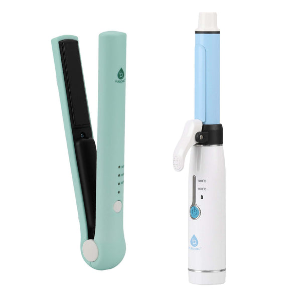 Pursonic USB Rechargeable Cordless Styling Duo – Hair Straightener & Curling Iron Bundle Pursonic