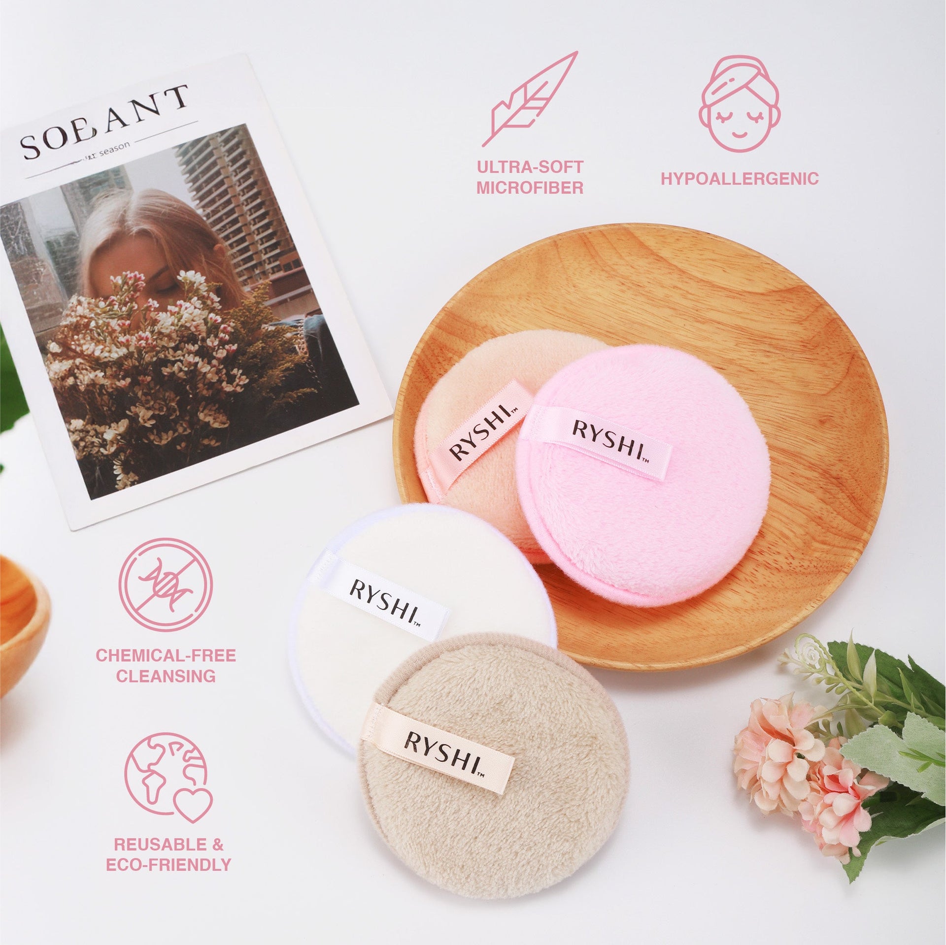 Complete Clean Beauty Bundle: Reusable Makeup Remover Cloths + Makeup Remover Cleansing Towelettes