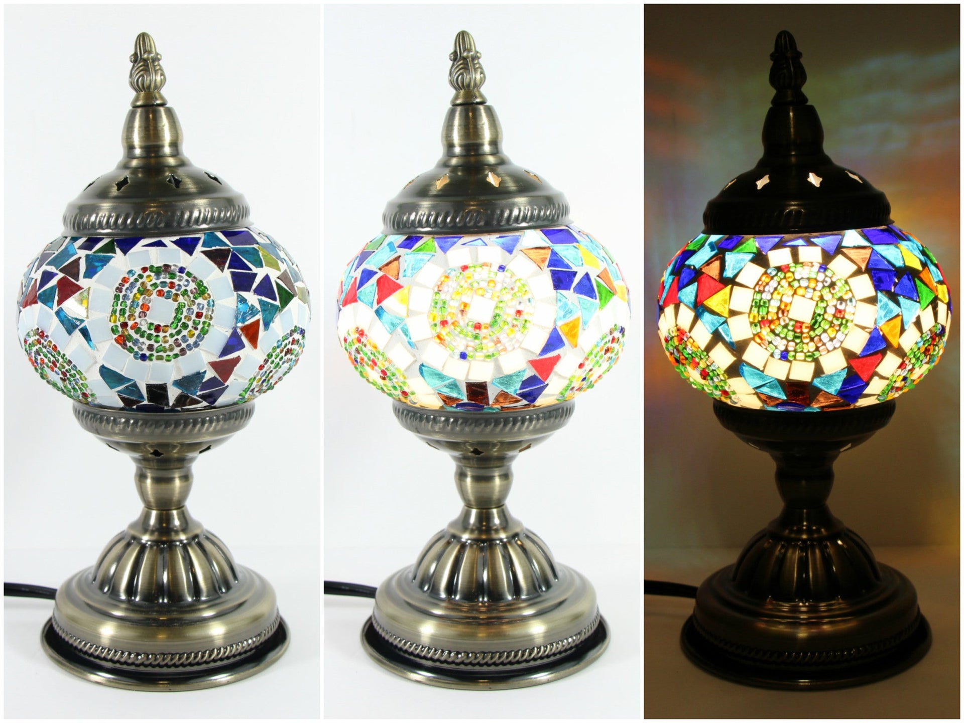 Turkish Mosaic Table Lamp with Bronze Finish - ACL4