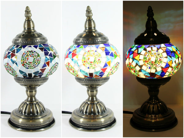 Turkish Mosaic Table Lamp with Bronze Finish - ACL4