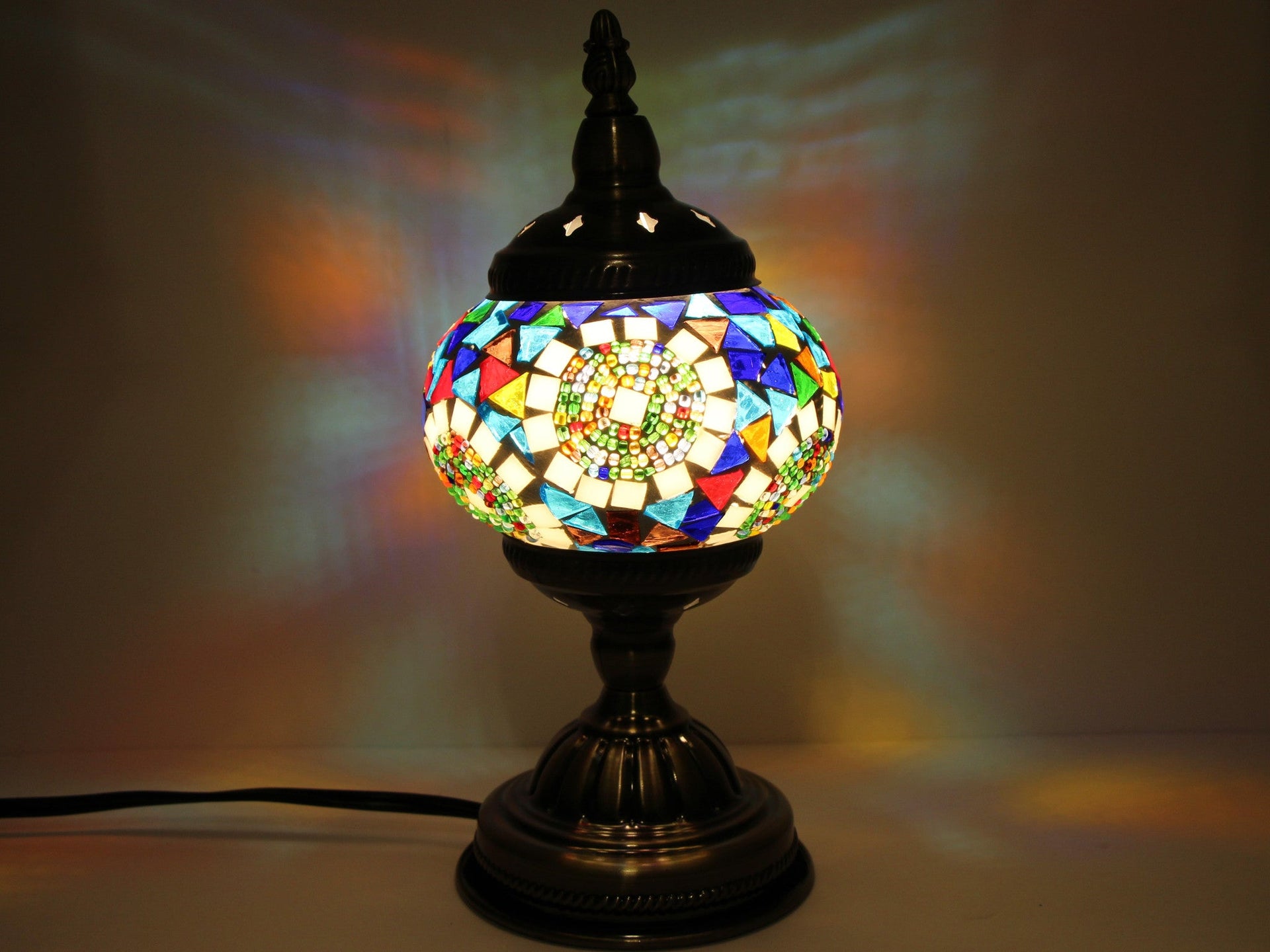 Turkish Mosaic Table Lamp with Bronze Finish - ACL4