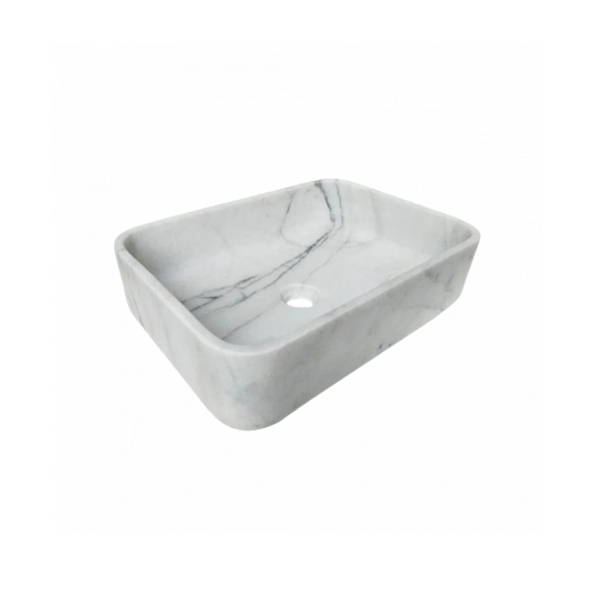 White Calacatta Marble Rectangular Sink Polished (W)12
