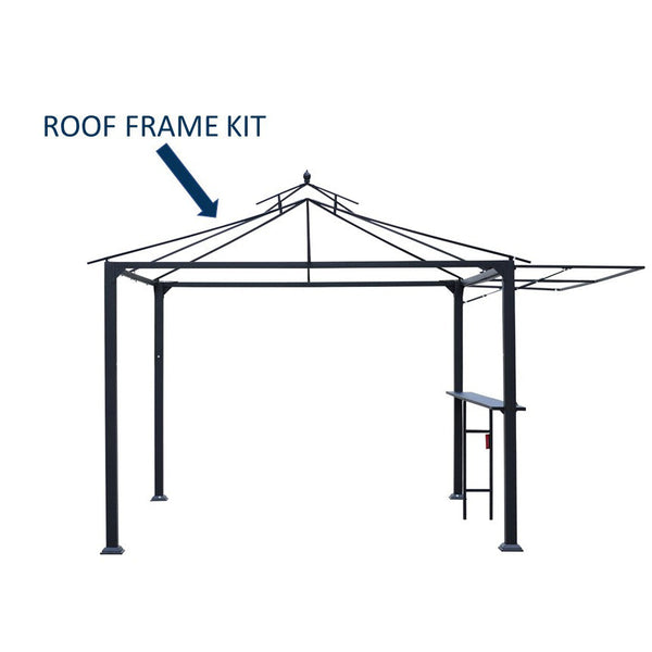 Shade N' Shelters 10' x 10' Conley / Prescott Gazebo with Awning & Bar - Replacement Roof Frame Kit - Canopy Not Included