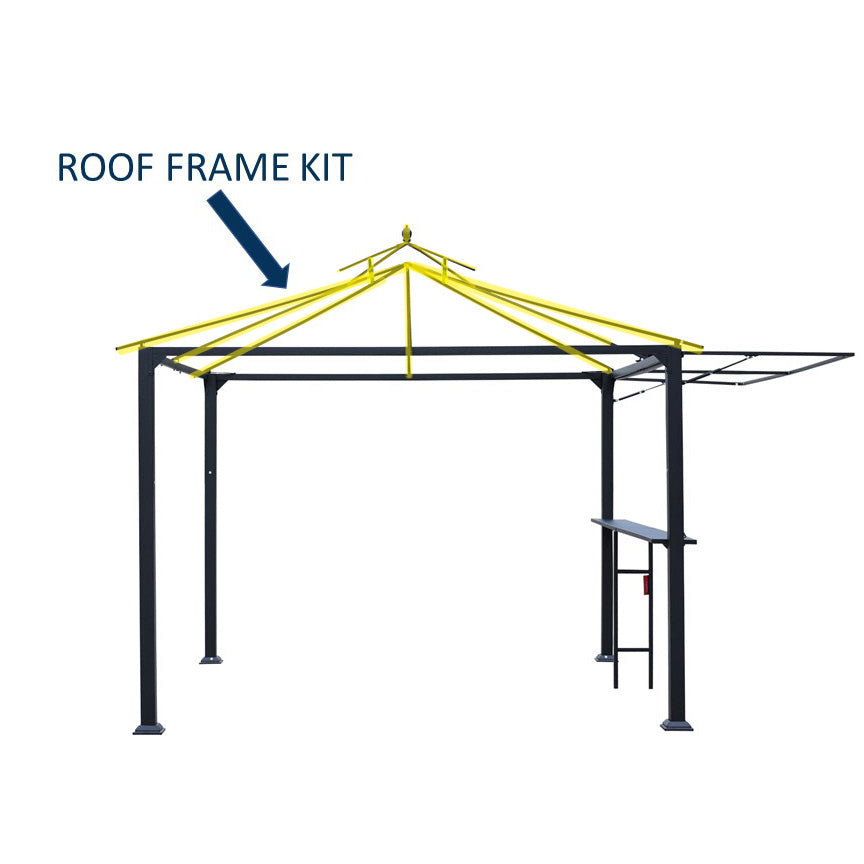 Shade N' Shelters 10' x 10' Conley Gazebo w/ Awning & Bar - Replacement Roof Frame Kit - Canopy Not Included