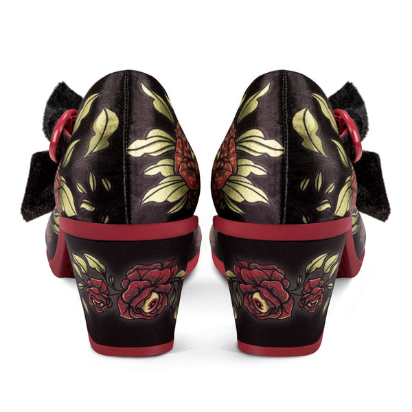 Chocolaticas® Mid Heels Rose Of Life Women's Mary Jane Pump Hot Chocolate Design