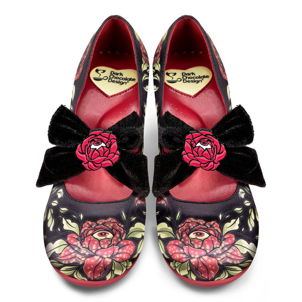 Chocolaticas® Mid Heels Rose Of Life Women's Mary Jane Pump Hot Chocolate Design