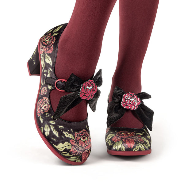 Chocolaticas® Mid Heels Rose Of Life Women's Mary Jane Pump Hot Chocolate Design