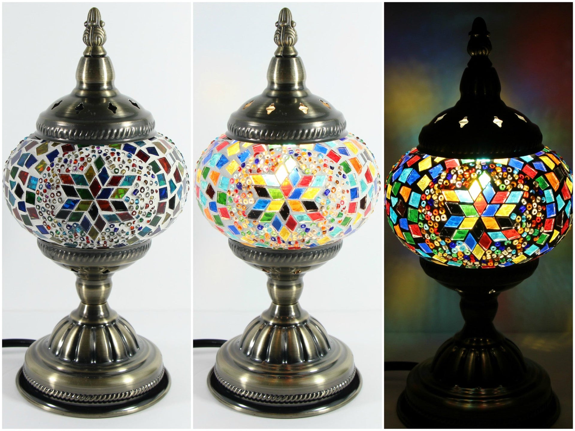 Turkish Mosaic Table Lamp with Bronze Finish - ACL9