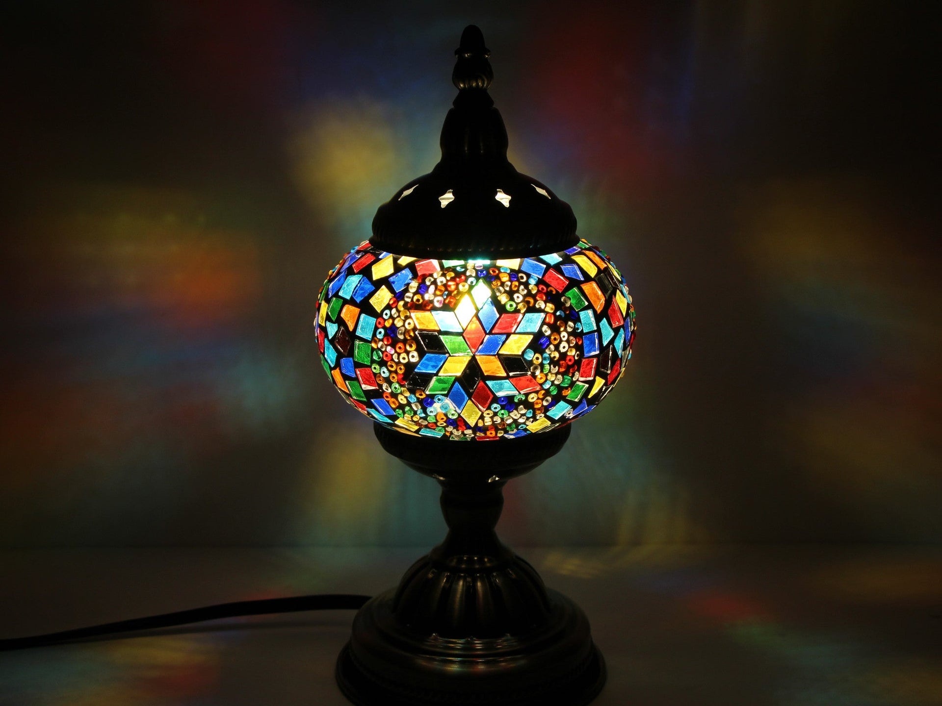 Turkish Mosaic Table Lamp with Bronze Finish - ACL9