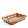 Hand Woven Rattan 3qt Rectangular Casserole Holder