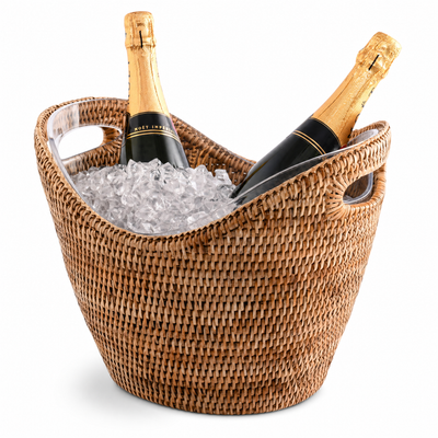 Hand Woven Wicker Rattan Champagne / Ice Tub