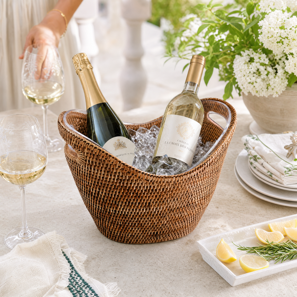 Hand Woven Wicker Rattan Champagne / Ice Tub