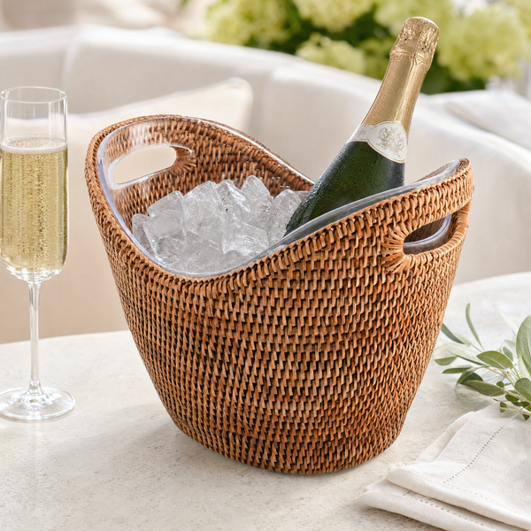 Hand Woven Wicker Rattan Champagne / Ice Tub