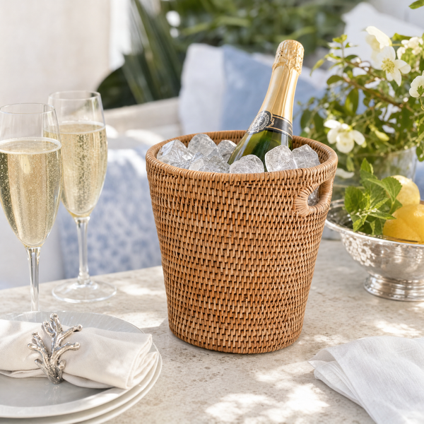 Hand Woven Rattan Wicker Champagne Bucket  / Ice Bucket