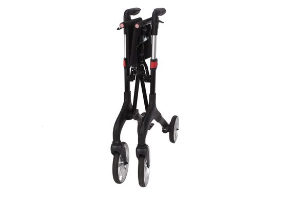Foldable Wheeled Walker with Adjustable Height, 9-Inch Front and 8-Inch Rear Wheels, 300 lb Capacity