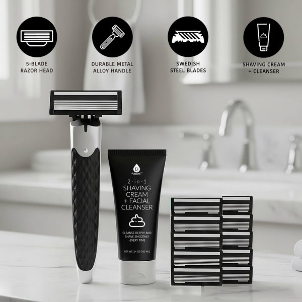 Premium Men’s Shaving Kit with Alloy Metal Handle – Complete Grooming Essentials for a Superior Shave