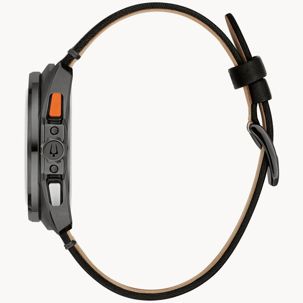 BULOVA Racer Chronograph Black Dial Black Leather | 98B428 Bezel House