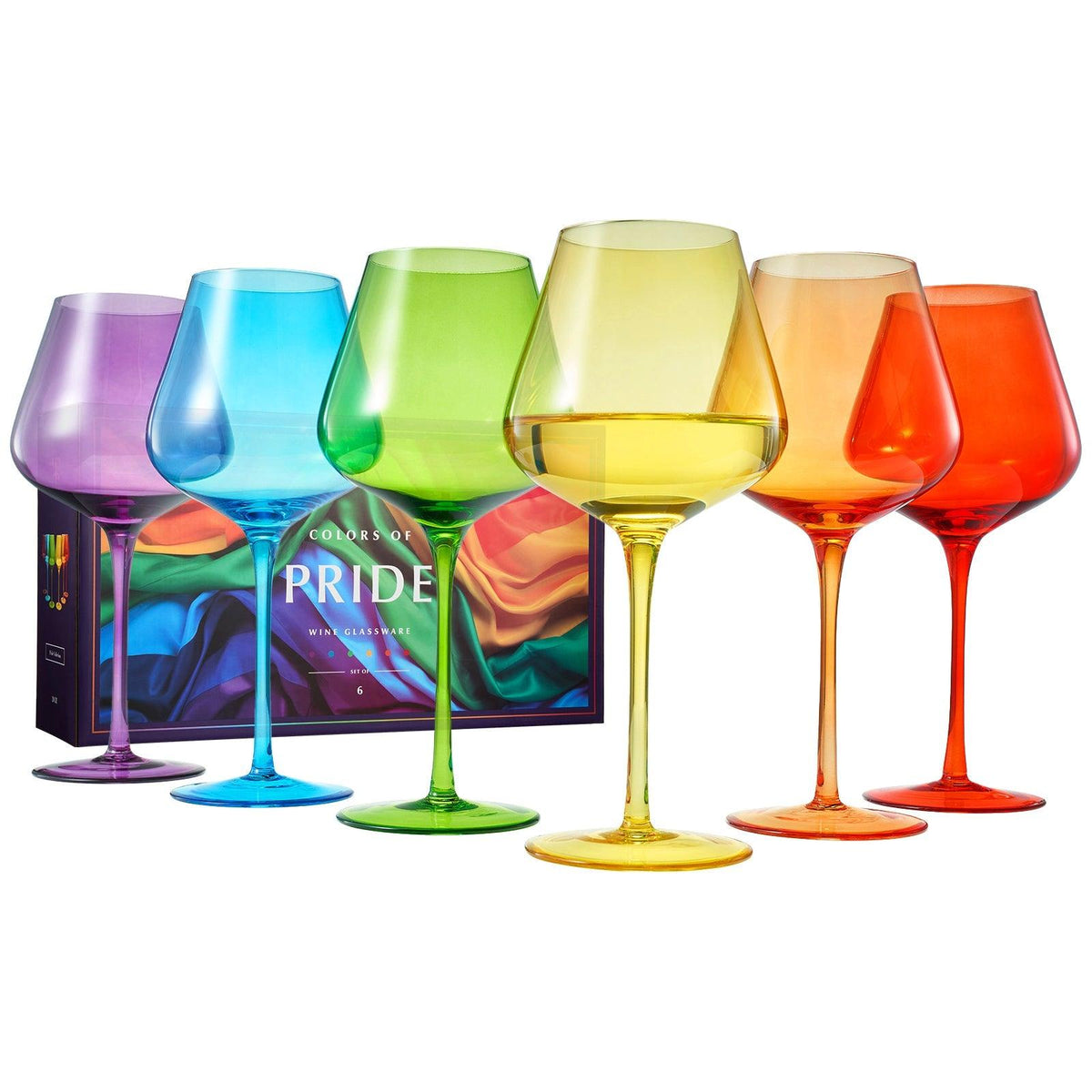 Love Stemmed Wine Glassware, Set of 6