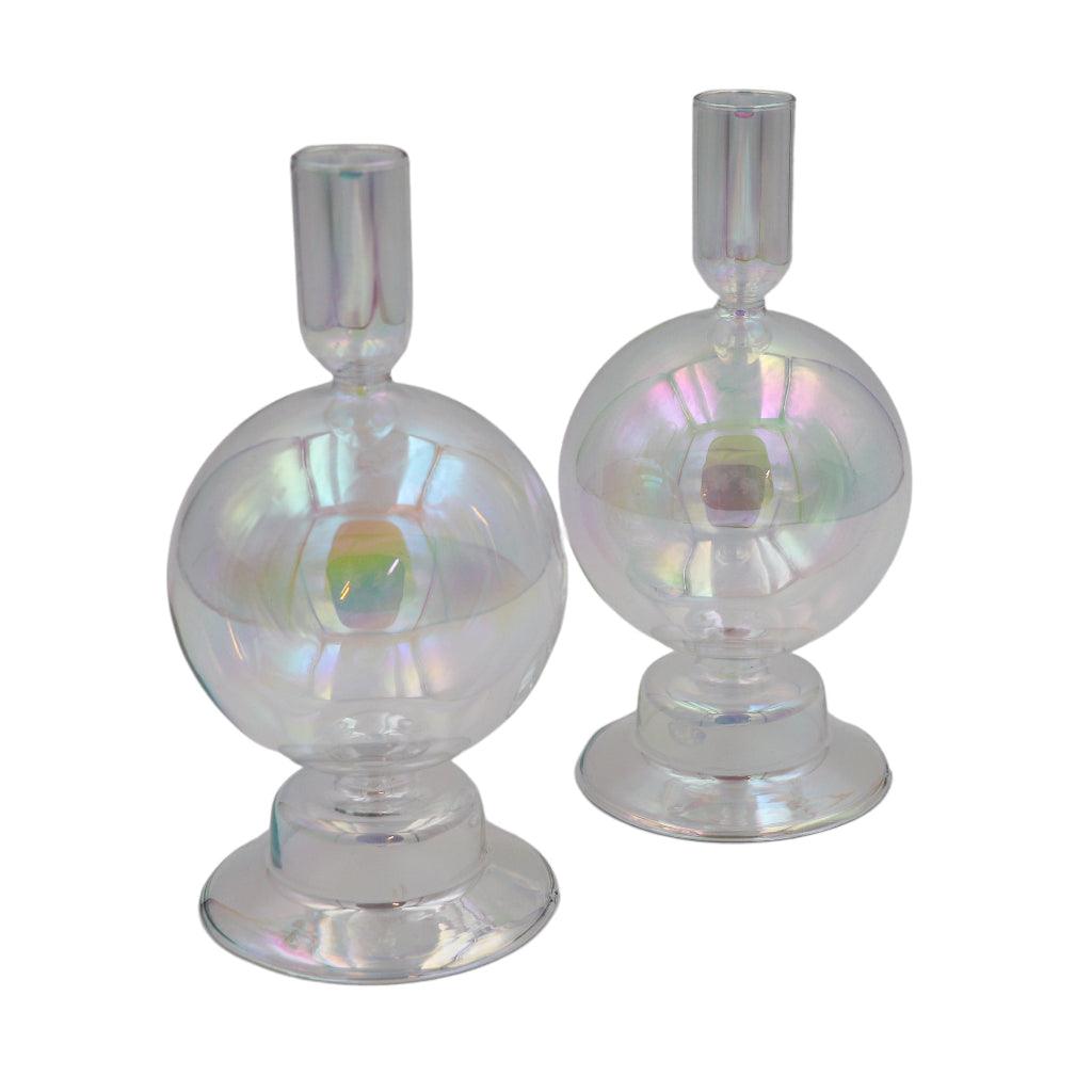 Rainbow Prism Bauble Glass Candle Holders – Case of 12