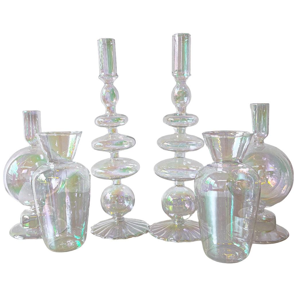 Rainbow Prism Bauble Glass Candle Holders – Case of 12
