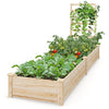 Raised Garden Bed with Planter Box and Trellis-Natural - Natural