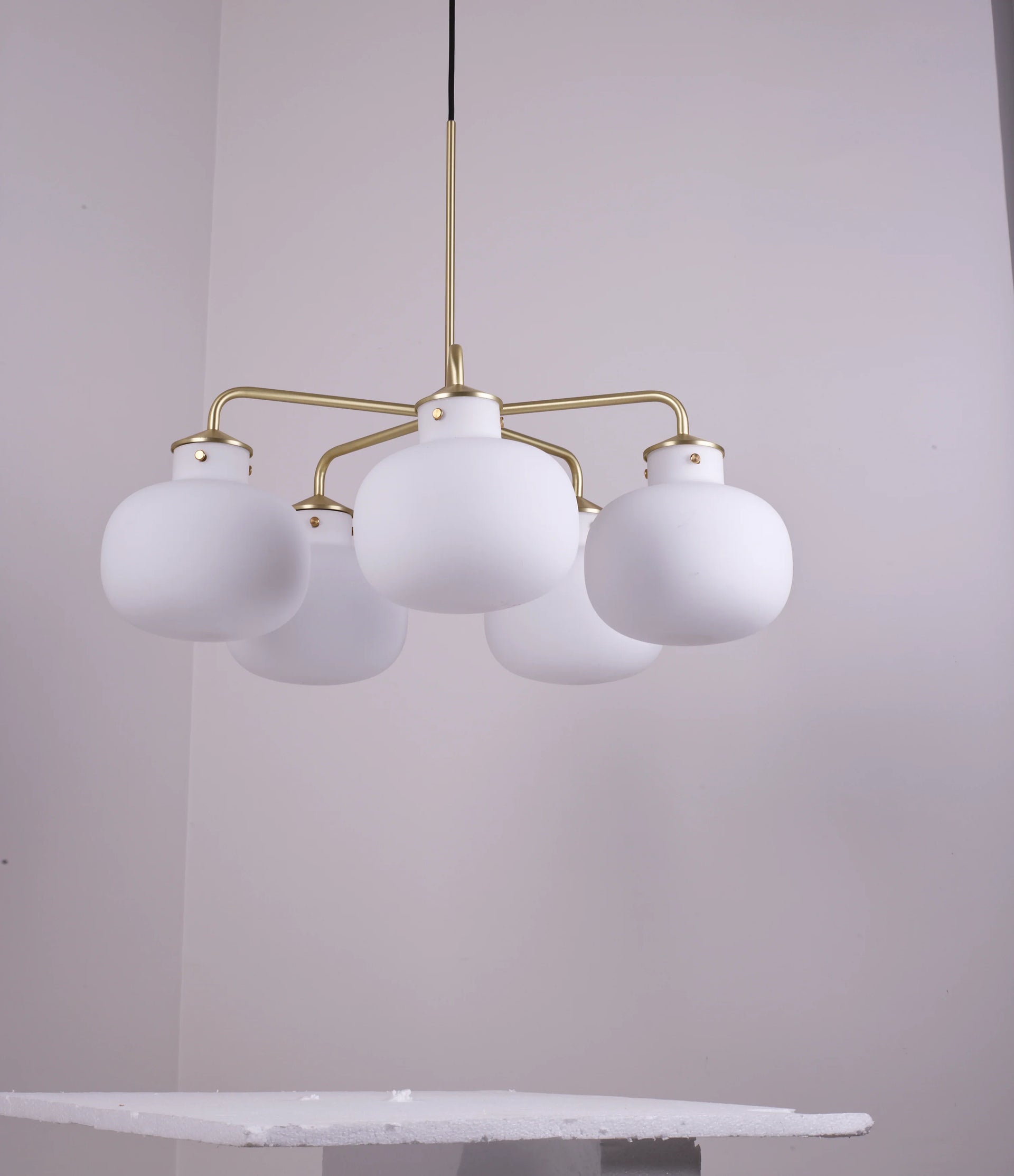 Modern Raito Opal Glass Chandelier