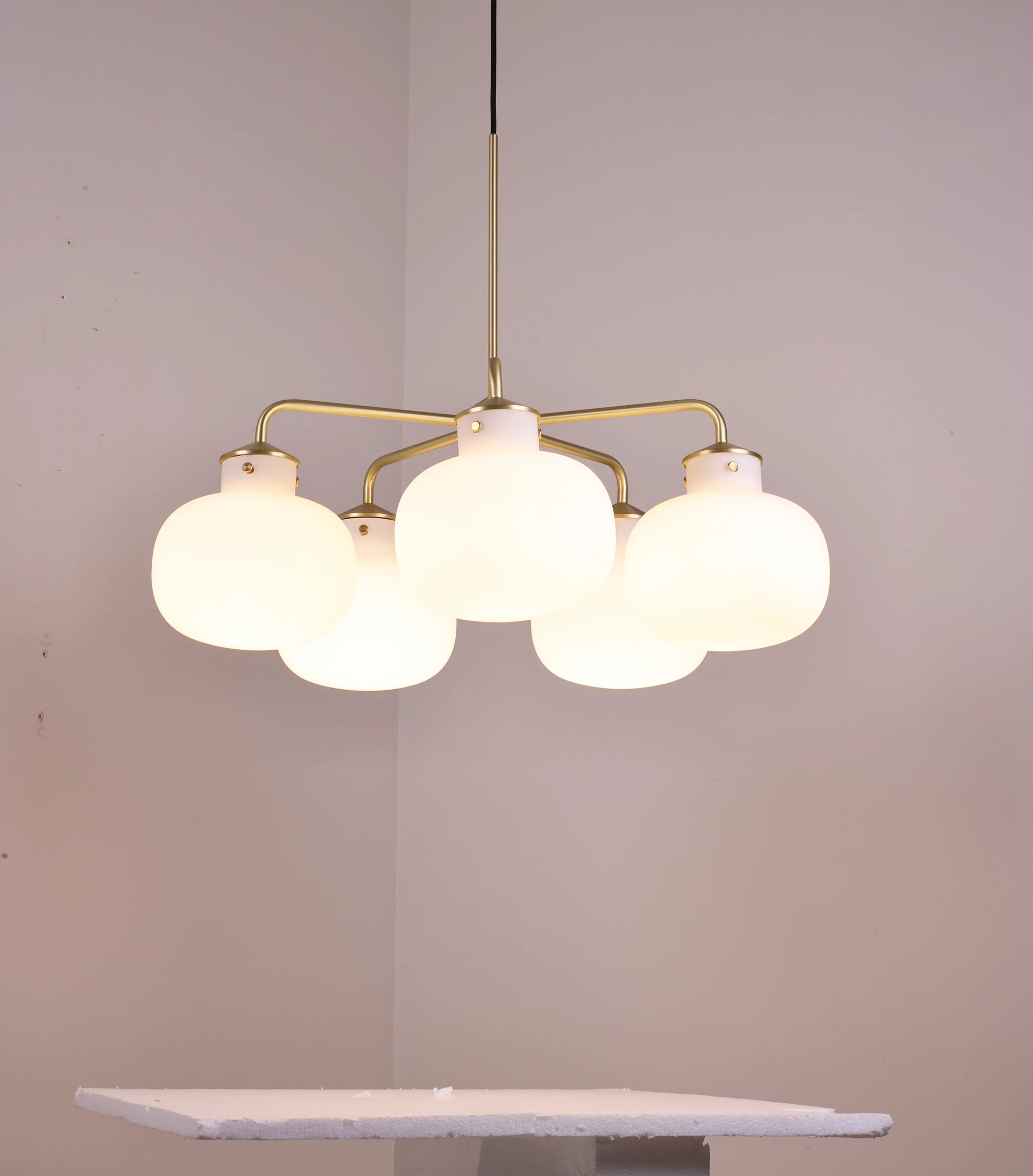 Modern Raito Opal Glass Chandelier