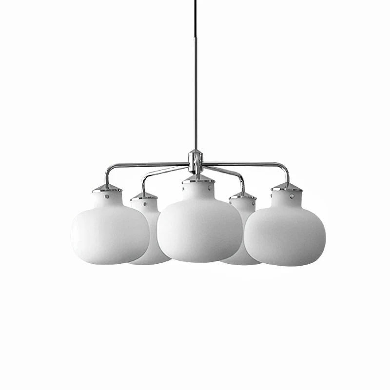 Modern Raito Opal Glass Chandelier